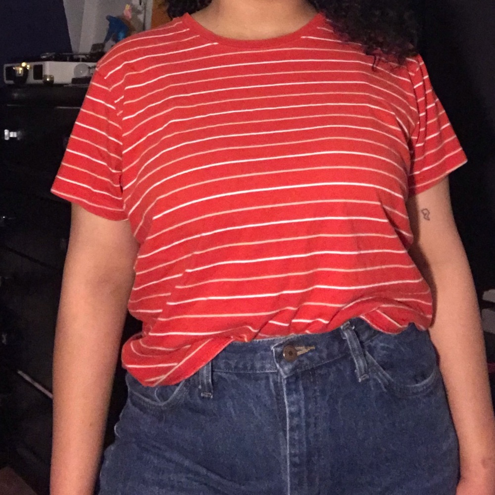 Stripped red shirt